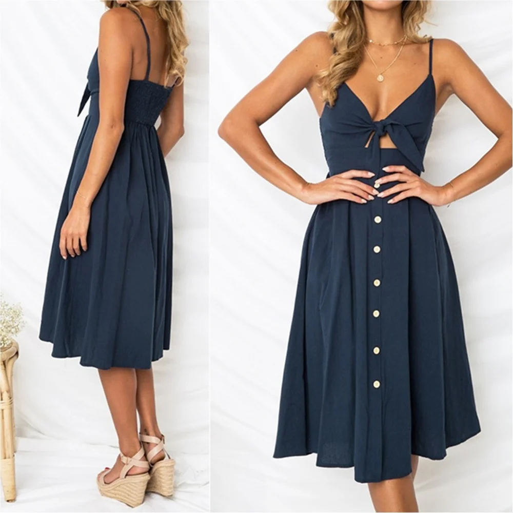 Sassy Sweetheart Smock Dress - Navy - Picture 2 of 8